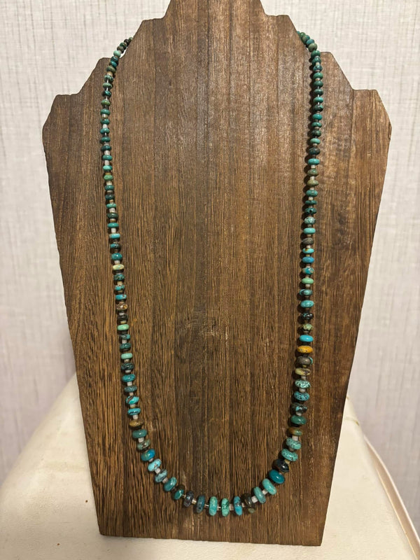 22 inch turquoise rondelle